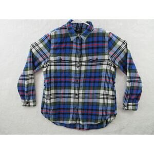 Madewell $82 Flannel Ex-Boyfriend Shirt in Larchmont Plaid Size Large